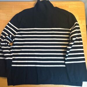 H&M black and white striped turtleneck tunic top women’s size small